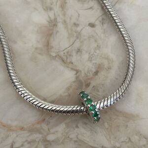 Michael Hill 925 Sterling Silver & Emerald Charm Bead